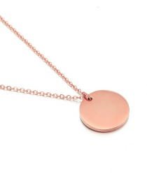 Fashion Rose Gold Stainless Steel Geometric Round Gold-plated Necklace