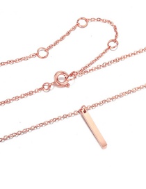 Fashion Rose Gold Geometric Rectangular Stainless Steel Gold-plated Necklace