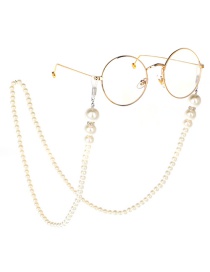 White Pearl Glasses Hanging Chain Necklace