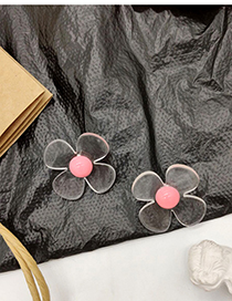 Fashion Pink Transparent Flower Acrylic Earrings
