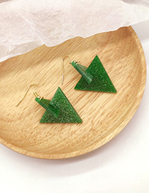Fashion Triangle Green Stereo Irregular Round Acrylic Earrings