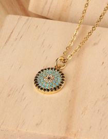 Fashion Gold Eye Round Diamond Necklace