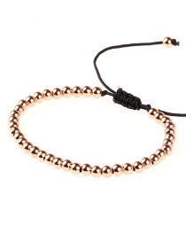 Fashion Rose Gold Solid Copper Beads Adjustable Braided Bracelet