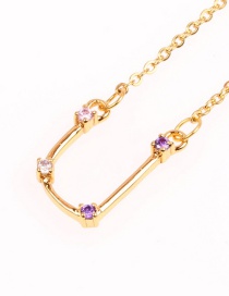 Fashion Aquarius Gold Twelve Constellation Inlaid Zircon Necklace