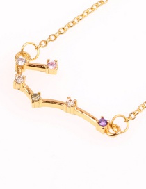 Fashion Cancer Gold Twelve Constellation Inlaid Zircon Necklace