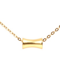 Fashion Gold Cylindrical Frosted Matte Small Waist Necklace
