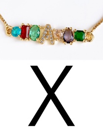 Fashion Golden X Copper Inlaid Zircon Letter Bracelet