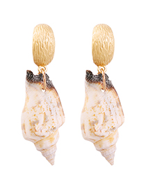 Fashion Golden Snail Alloy Shell Conch Earrings