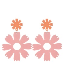 Fashion Pink + Orange Resin Flower Earrings