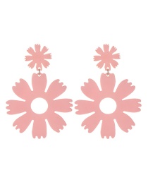 Fashion Pink Resin Flower Earrings