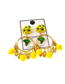 Fashion Earring Yellow Lemon Crystal Earrings