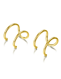 Fashion Gold Stainless Steel Double Gold Plated Ear Clip