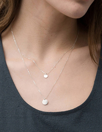 Fashion Steel Color Double Stainless Steel Round Necklace
