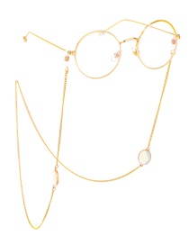 Fashion Gold Real Gold Plating Chain Stainless Steel Opal Oval Anti-skid Glasses Chain