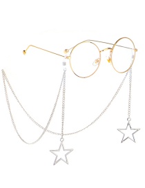 Fashion Silver Non-slip Metal Five-star Glasses Chain