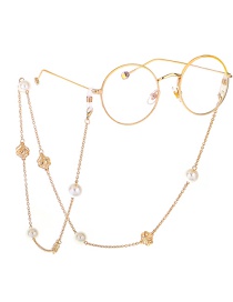 Fashion Gold Pearl Hollow Flower Sweater Chain Glasses Chain Multi-purpose Models