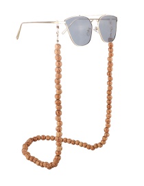 Fashion Gold Round Beads Natural Coconut Shell Non-slip Glasses Chain