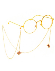 Fashion Gold Metal Color-studded Bee Glasses Chain
