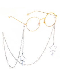 Fashion Silver Metal Color Protection Five-star Key Glasses Chain