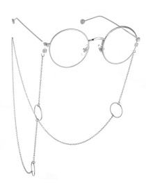Fashion Silver Non-slip Metal Geometric Round Glasses Chain