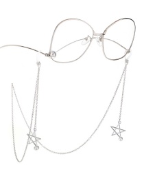 Fashion Silver Non-slip Metal Pearl Star Glasses Chain