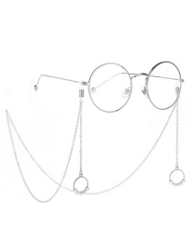 Fashion Silver Metal Round Pearl Glasses Chain