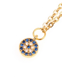 Fashion Blue Diamond Gold Copper Plated Gold Micro Diamond Necklace