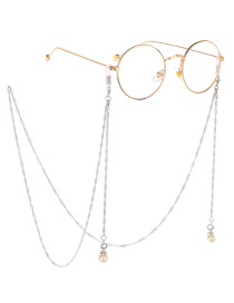 Fashion Silver Wings Pearl Multi-function Double Buckle Glasses Chain