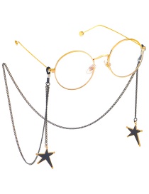 Fashion Black Hanging Neck Irregular Star Glasses Chain