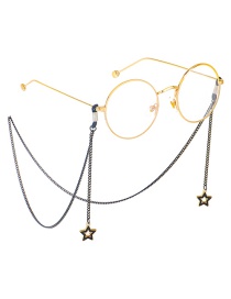 Fashion Black Hanging Neck Five-pointed Star Does Not Fade Chain Glasses Chain