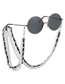 Fashion Silver Non-slip Metal Multilayer Tassel Pearl Glasses Chain