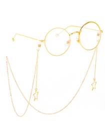 Fashion Gold Non-slip Metal Color-protected Hollow Five-star Glasses Chain
