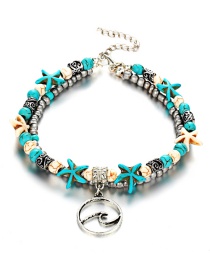 Fashion Wave Double-layer Conch Starfish Rice Bead Turtle Bracelet