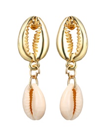 Fashion Gold Shell Natural Scallop Earring Set