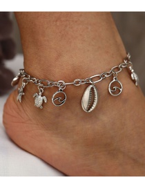 Fashion Silver Starfish Wave Shell Anklet