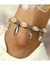 Fashion Silver Dolphin Fishtail Shell Anklet