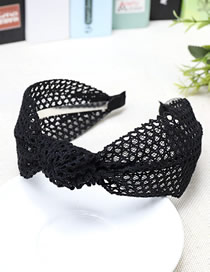 Fashion Black Mesh Knotted Wide-brimmed Lace Headband