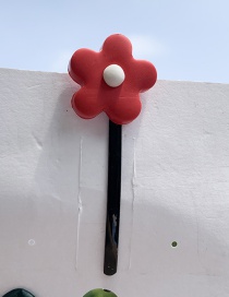Fashion Red Flower Soft Pottery Hairpin