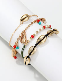 Fashion Color Alloy Shell Rice Bead Bracelet Set