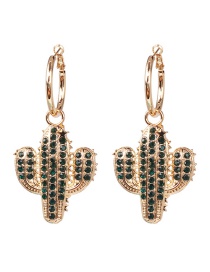 Fashion Green Cactus Earrings