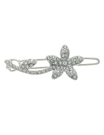 Fashion Silver Plum Blossoms With Diamond Hair Clips