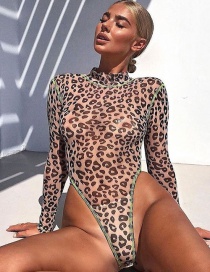 Fashion Leopard Contrast Bodysuit