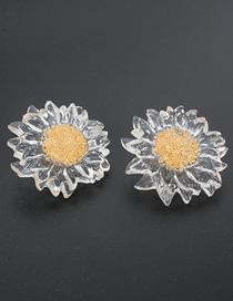 Fashion Transparent White Daisy Petals Transparent Acrylic Earrings