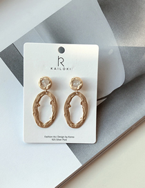Fashion Gold Three-dimensional Pleated Metal Geometric Hollow  Silver Needle Earrings
