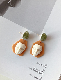 Fashion Yellow Face Resin Face Doll Earrings