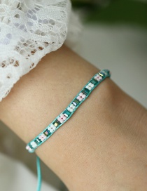 Fashion Green Inlaid Rice Beads Push-pull Bracelet