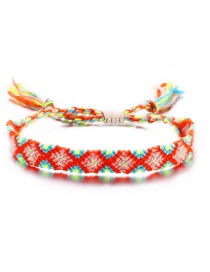 Fashion Orange Small Diamond Color Rope Woven Anklet