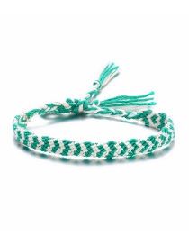 Fashion White Green Arrow Color Rope Woven Anklet