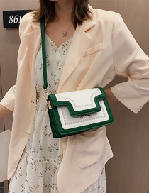 Fashion Green Embroidered Stitching Contrast Color Shoulder Bag