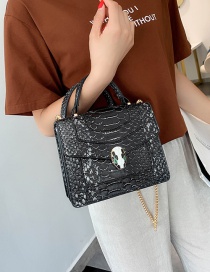 Fashion Contrast Black Serpentine Shoulder Bag Shoulder Chain Bag